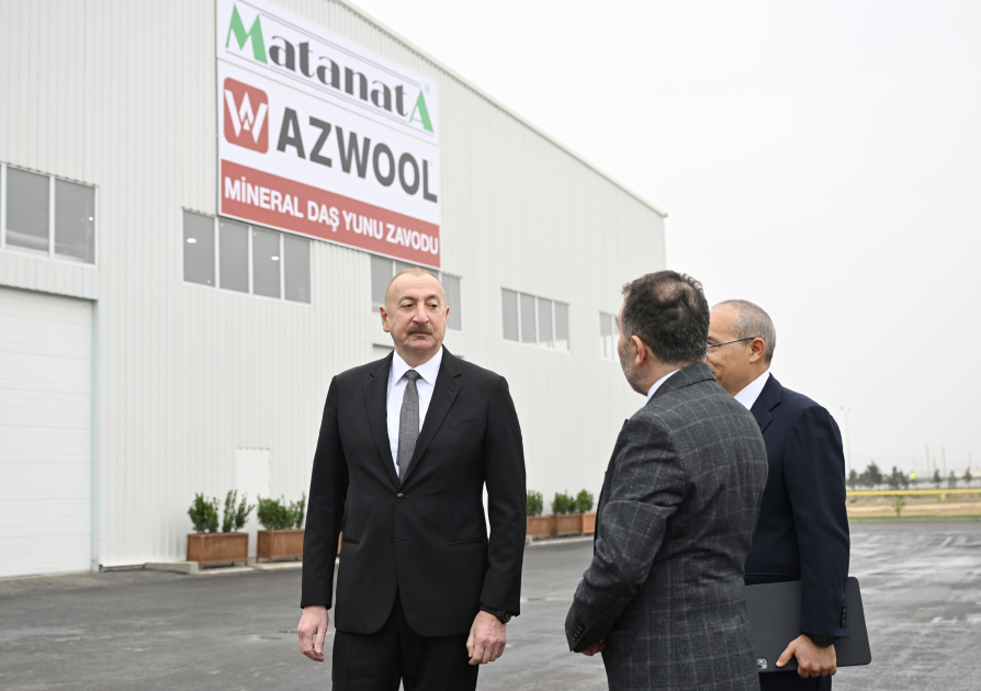 President Ilham Aliyev attends inauguration of AZWOOL mineral rock wool plant (PHOTO/VIDEO)
