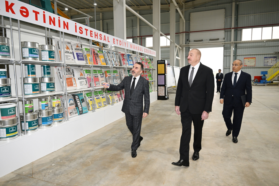 President Ilham Aliyev attends inauguration of AZWOOL mineral rock wool plant (PHOTO/VIDEO)