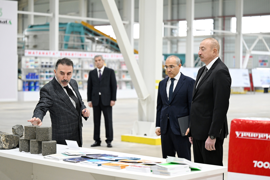 President Ilham Aliyev attends inauguration of AZWOOL mineral rock wool plant (PHOTO/VIDEO)
