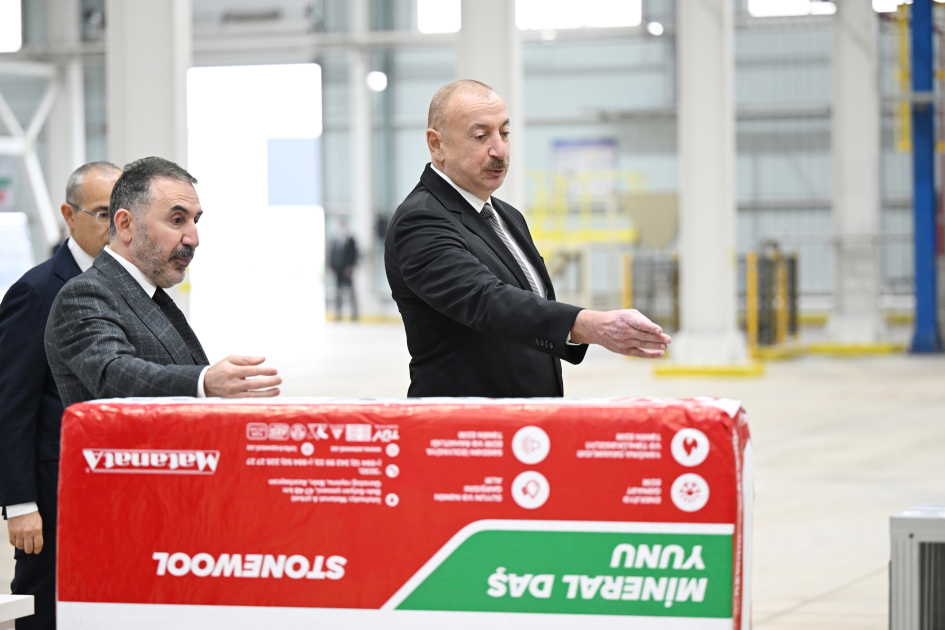 President Ilham Aliyev attends inauguration of AZWOOL mineral rock wool plant (PHOTO/VIDEO)