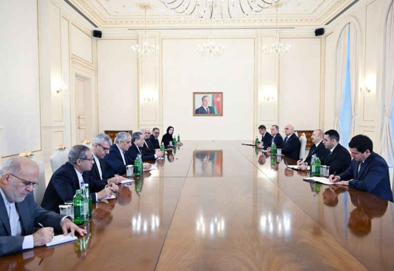 President Ilham Aliyev receives delegation led by Iranian Foreign Minister (PHOTO)