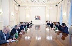 President Ilham Aliyev receives delegation led by Iranian Foreign Minister (PHOTO)