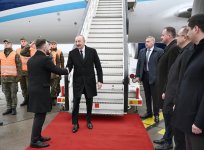 President Ilham Aliyev arrives in Slovakia for official visit (PHOTO)
