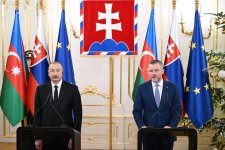 President Ilham Aliyev, President of Slovakia make press statements (PHOTO/VIDEO)