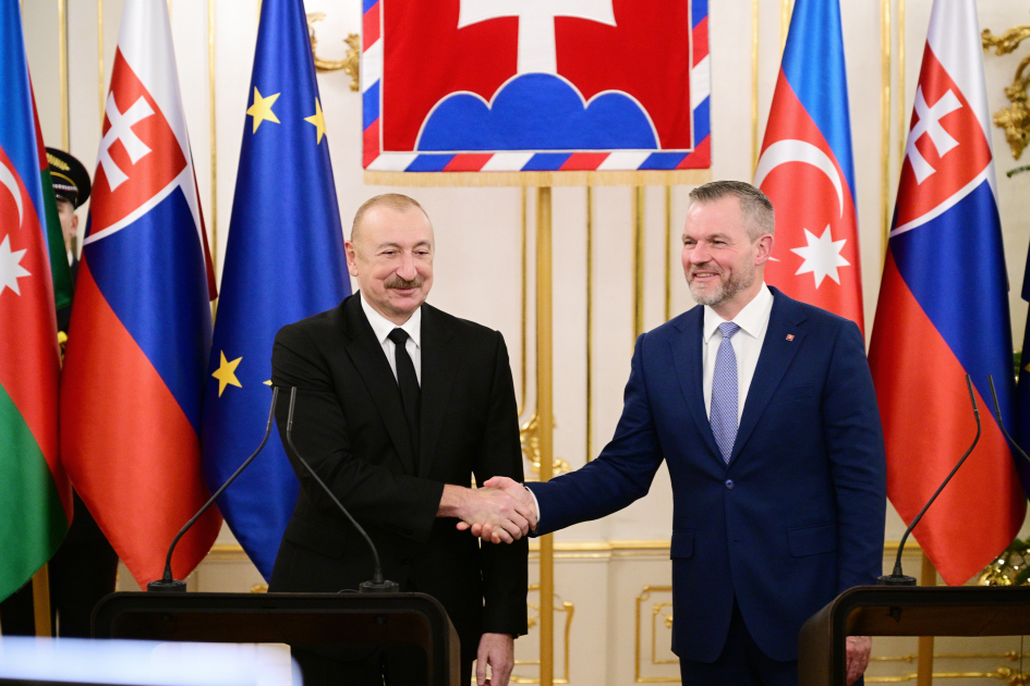 President Ilham Aliyev, President of Slovakia make press statements (PHOTO/VIDEO)