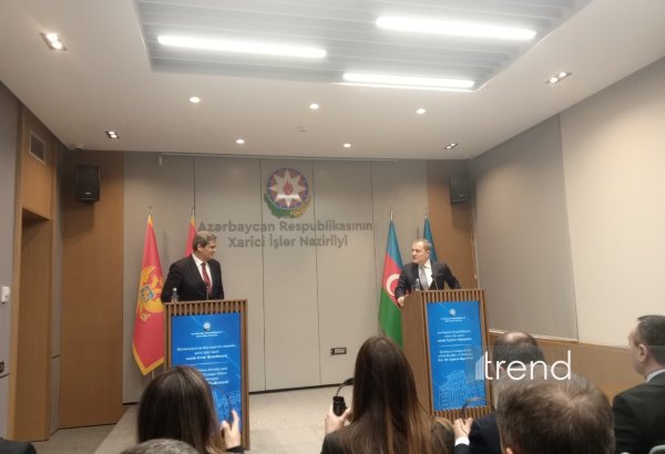 Baku hosts press conference of Azerbaijani and Montenegrin FMs (PHOTO)