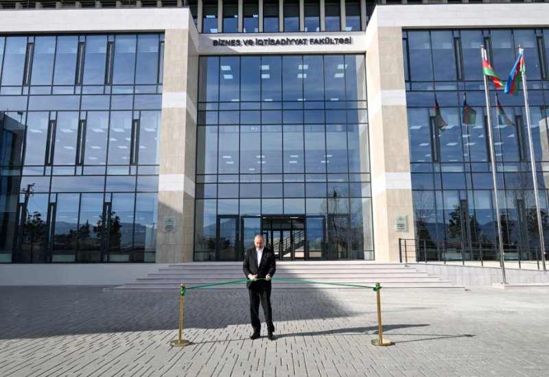 President Ilham Aliyev attends inauguration of Faculty of Business and Economics building at Garabagh University