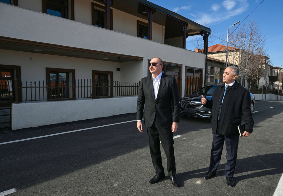 President Ilham Aliyev visits Karkijahan settlement in Khankendi (PHOTO)