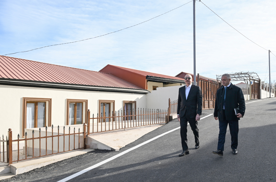 President Ilham Aliyev visits Karkijahan settlement in Khankendi (PHOTO)