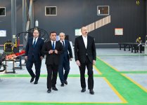 President Ilham Aliyev attends opening of metal electric pole production facility in Aghdam (PHOTO)