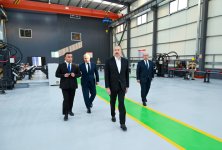 President Ilham Aliyev attends opening of metal electric pole production facility in Aghdam (PHOTO)