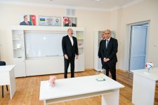 President Ilham Aliyev attends opening of Secondary School No. 1 in Karkijahan settlement after major renovations (PHOTO)