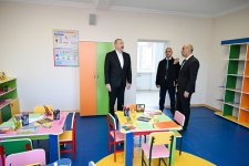 President Ilham Aliyev attends opening of Secondary School No. 1 in Karkijahan settlement after major renovations (PHOTO)