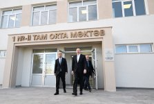 President Ilham Aliyev attends opening of Secondary School No. 1 in Karkijahan settlement after major renovations (PHOTO)