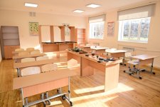 President Ilham Aliyev attends opening of Secondary School No. 1 in Karkijahan settlement after major renovations (PHOTO)