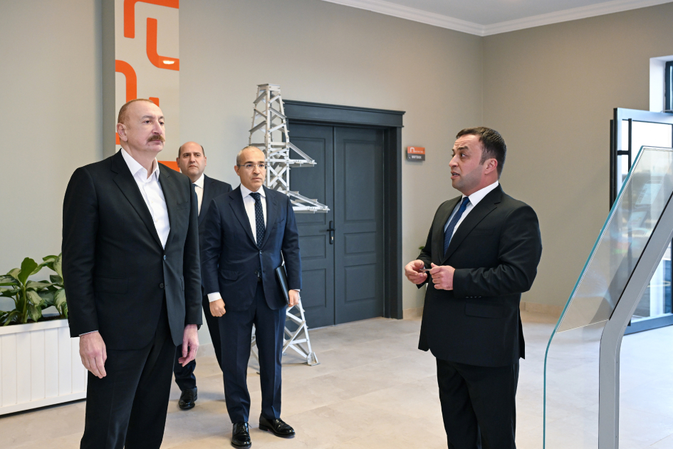 President Ilham Aliyev attends opening of metal electric pole production facility in Aghdam (PHOTO)