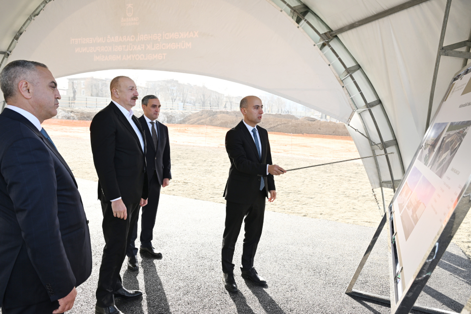 President Ilham Aliyev lays foundation stone for Engineering Faculty building of Garabagh University in Khankendi (PHOTO/VIDEO)