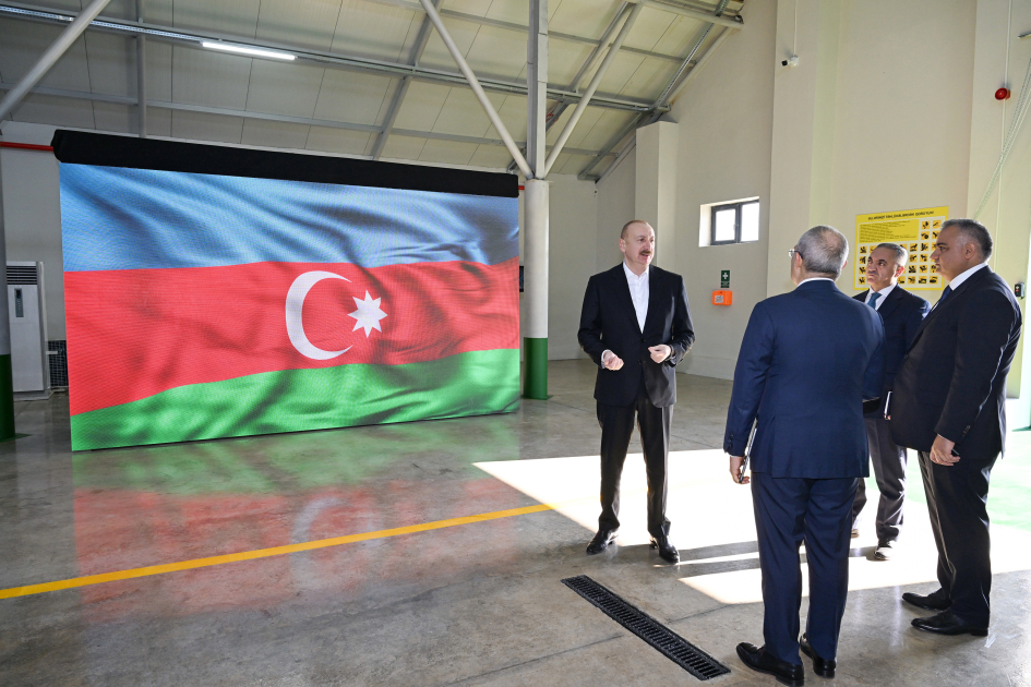 President Ilham Aliyev attends opening of office furniture and furniture accessories production facility in Ballija village of Khojaly (PHOTO)
