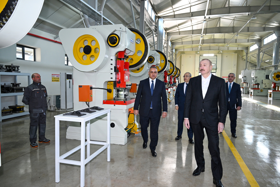 President Ilham Aliyev attends opening of office furniture and furniture accessories production facility in Ballija village of Khojaly (PHOTO)