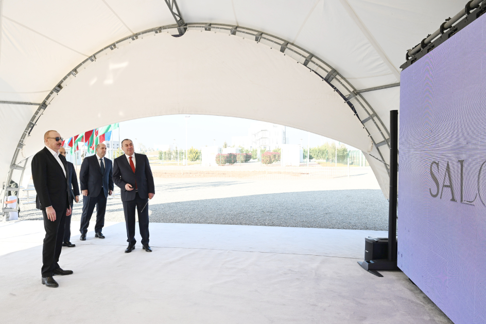 President Ilham Aliyev lays foundation stone for production facility of Saloglu Garabagh LLC in Aghdam Industrial Park (PHOTO)
