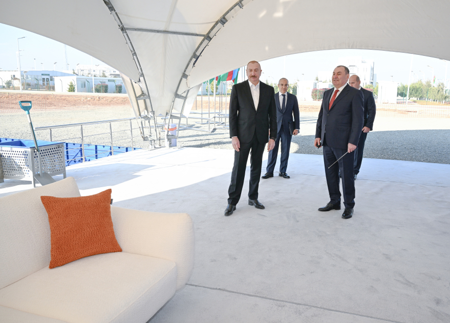 President Ilham Aliyev lays foundation stone for production facility of Saloglu Garabagh LLC in Aghdam Industrial Park (PHOTO)