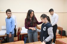 VP of Heydar Aliyev Foundation Leyla Aliyeva, Arzu Aliyeva, and Alena Aliyeva visit Special Boarding General Education School No. 5 in Baku (PHOTO)