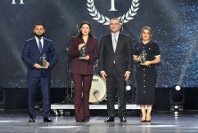 VP of Heydar Aliyev Foundation Leyla Aliyeva and Head of Baku Media Center Arzu Aliyeva attend Gala Ceremony regarding year's sports results