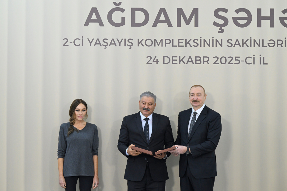 President Ilham Aliyev, First Lady Mehriban Aliyeva attend opening of second residential complex in Aghdam, meet with residents (PHOTO/VIDEO)