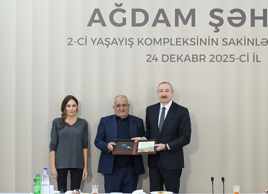 President Ilham Aliyev, First Lady Mehriban Aliyeva attend opening of second residential complex in Aghdam, meet with residents (PHOTO/VIDEO)