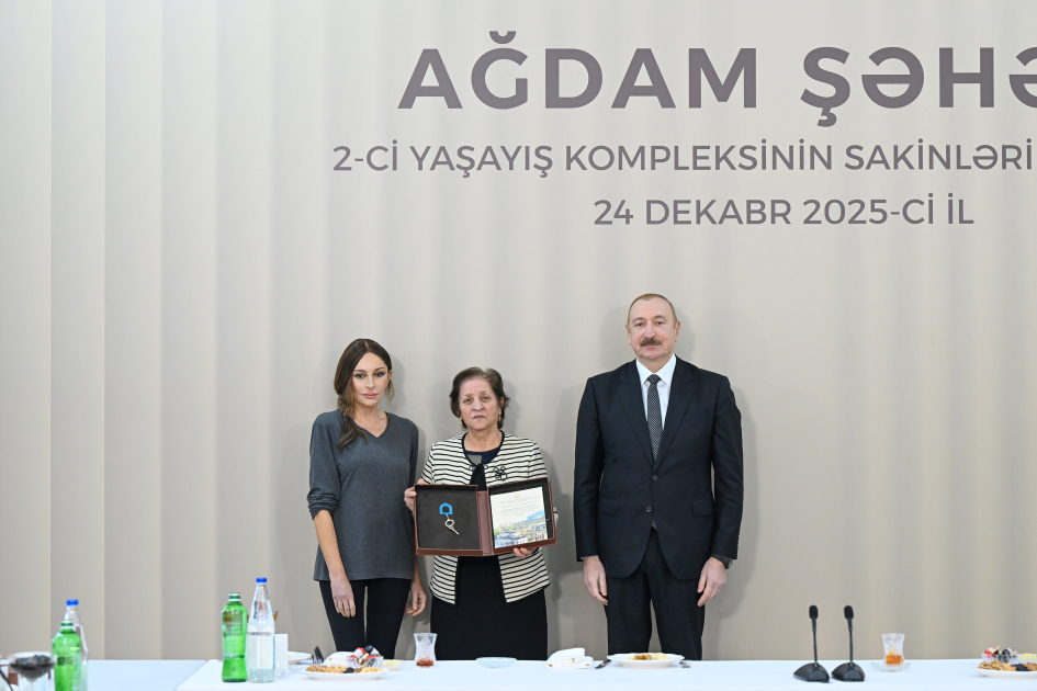 President Ilham Aliyev, First Lady Mehriban Aliyeva attend opening of second residential complex in Aghdam, meet with residents (PHOTO/VIDEO)