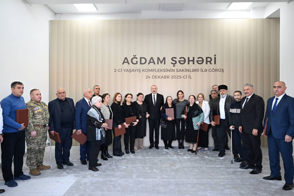 President Ilham Aliyev, First Lady Mehriban Aliyeva attend opening of second residential complex in Aghdam, meet with residents (PHOTO/VIDEO)
