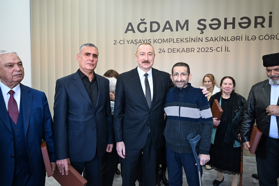 President Ilham Aliyev, First Lady Mehriban Aliyeva attend opening of second residential complex in Aghdam, meet with residents (PHOTO/VIDEO)