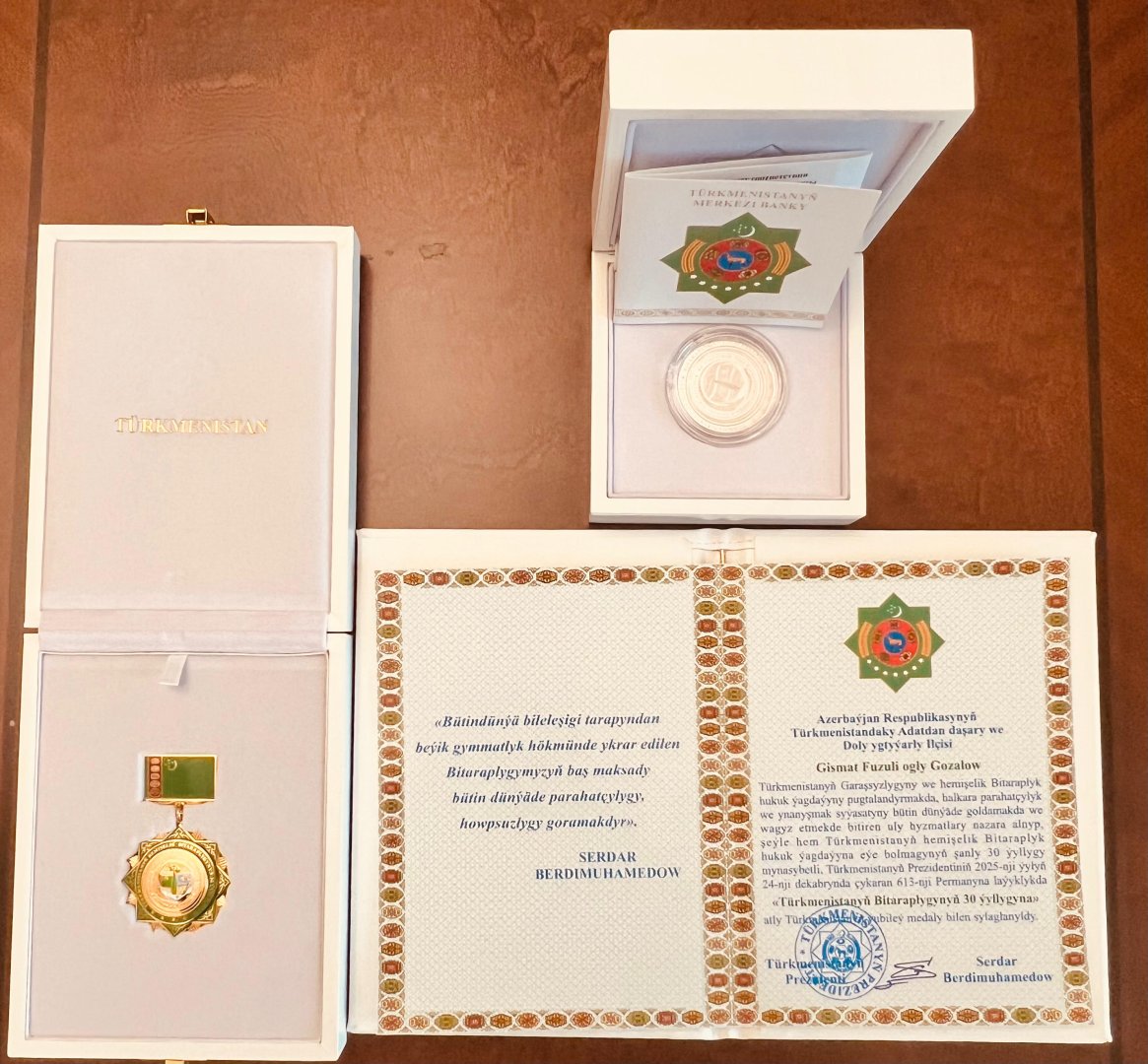 President of Turkmenistan awards Azerbaijani ambassador