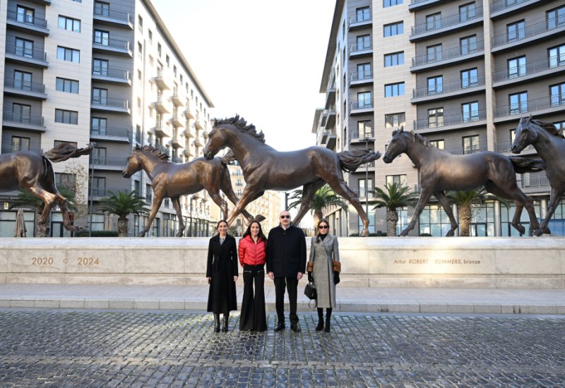 President Ilham Aliyev, First Lady Mehriban Aliyeva visit Baku White City (PHOTO)