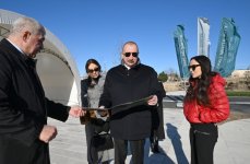 President Ilham Aliyev, First Lady Mehriban Aliyeva visit Baku White City (PHOTO/VIDEO)