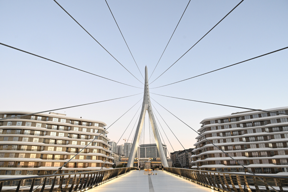 President Ilham Aliyev, First Lady Mehriban Aliyeva visit Baku White City (PHOTO)