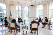 President Ilham Aliyev interviewed by local TV channels (PHOTO/VIDEO)