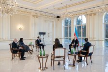 President Ilham Aliyev interviewed by local TV channels (PHOTO/VIDEO)