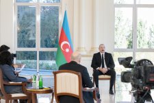 President Ilham Aliyev interviewed by local TV channels (PHOTO/VIDEO)