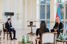 President Ilham Aliyev interviewed by local TV channels (PHOTO/VIDEO)