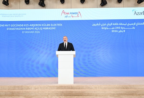 President Ilham Aliyev attends official opening ceremony of Khizi-Absheron Wind Power Plant in Baku (PHOTO/VIDEO)