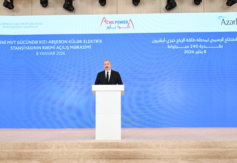 President Ilham Aliyev attends official opening ceremony of Khizi-Absheron Wind Power Plant in Baku (PHOTO)