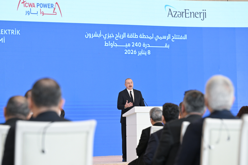 President Ilham Aliyev attends official opening ceremony of Khizi-Absheron Wind Power Plant in Baku (PHOTO/VIDEO)