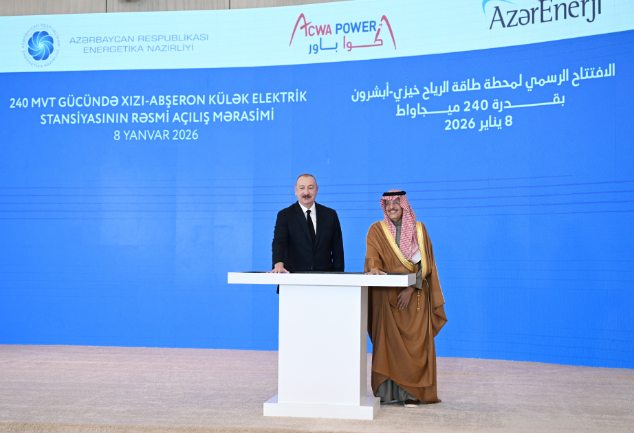 President Ilham Aliyev attends official opening ceremony of Khizi-Absheron Wind Power Plant in Baku (PHOTO/VIDEO)