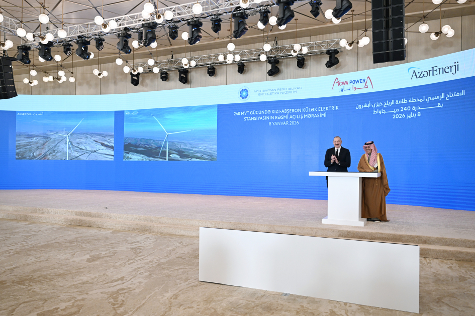 President Ilham Aliyev attends official opening ceremony of Khizi-Absheron Wind Power Plant in Baku (PHOTO/VIDEO)