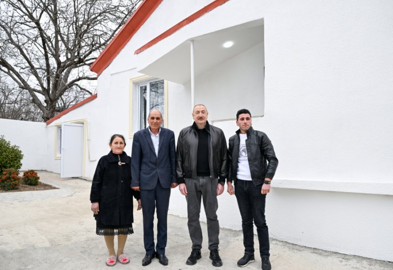 President Ilham Aliyev inspects reconstruction progress in Childiran village, Aghdara district (PHOTO)