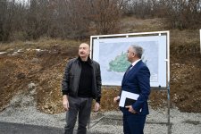 President Ilham Aliyev inspects reconstruction progress in Heyvali village, Aghdara district (PHOTO)