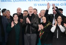 President Ilham Aliyev meets with residents of villages Asaghi Oratagh, Chilidran, Heyvali, and Chapar in Aghdara district (PHOTO)