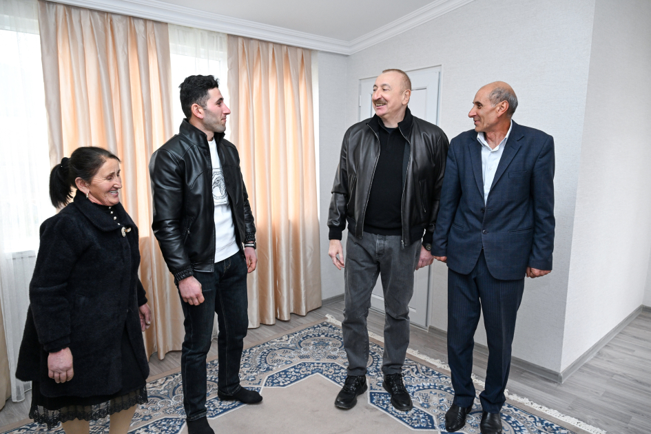 President Ilham Aliyev inspects reconstruction progress in Childiran village, Aghdara district (PHOTO/VIDEO)