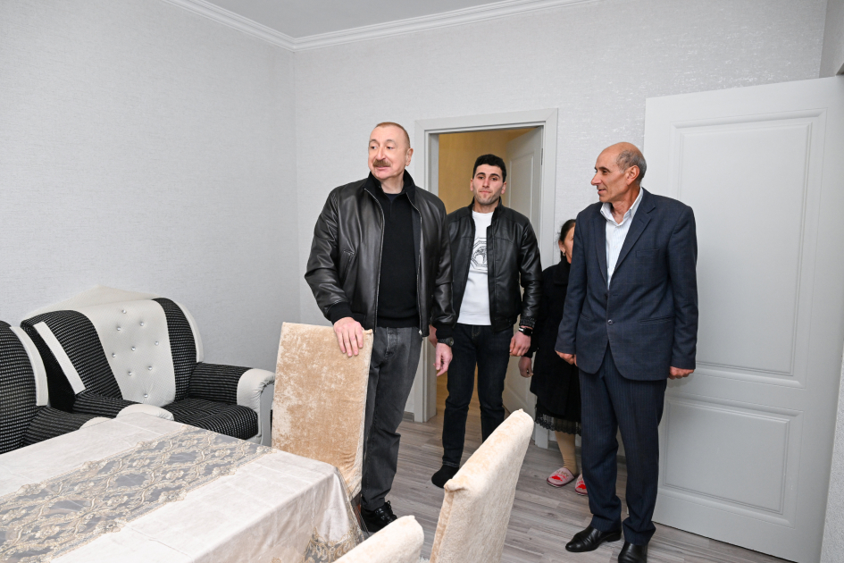 President Ilham Aliyev inspects reconstruction progress in Childiran village, Aghdara district (PHOTO/VIDEO)